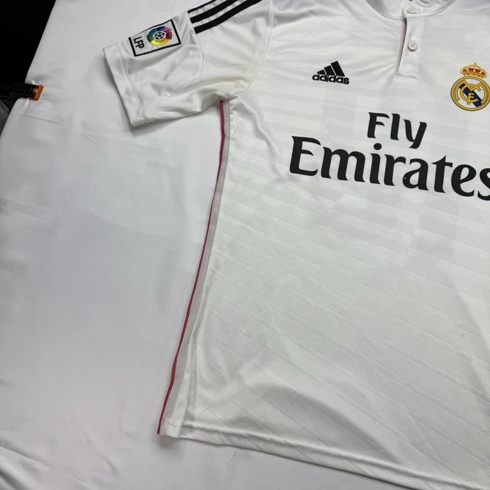Real Madrid Adidas Soccer Jersey Mens Small White Fly Emirates Football Shirt 10
